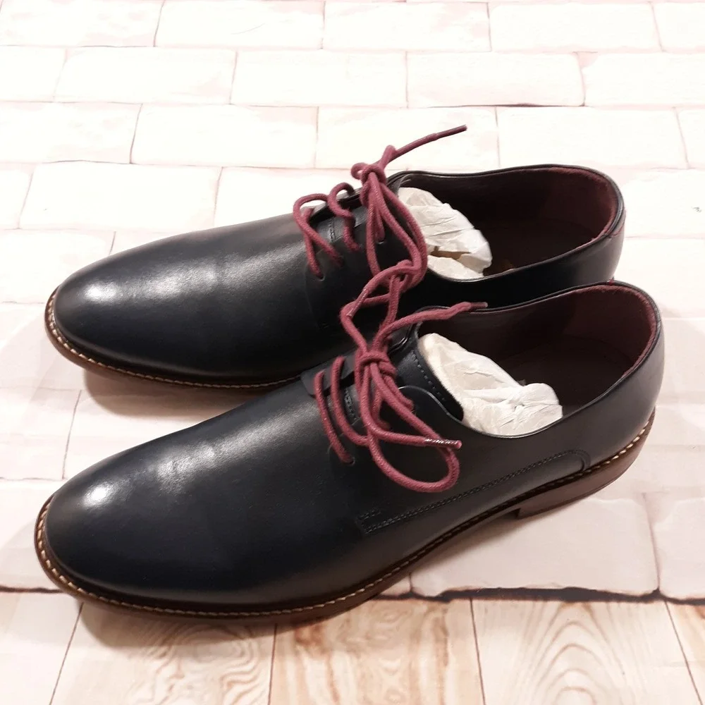 Ted‎ Baker London Oxford Leather Dress Shoes Mens Size US 10 Blue
